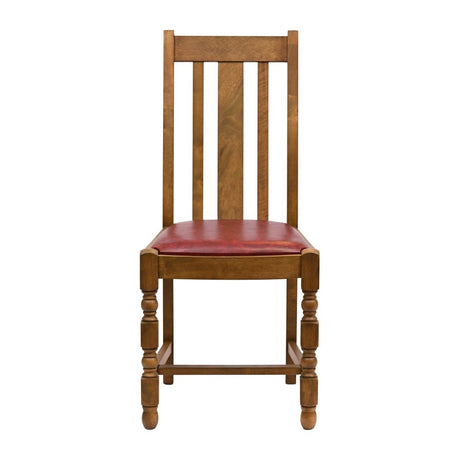 Thame Dining Chairs Weathered Oak with Bison Bordeaux Seat (6 Pack)