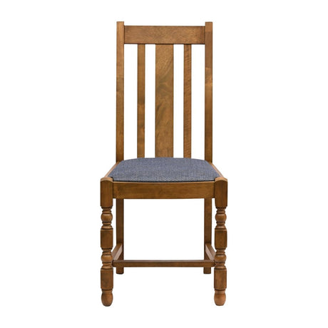 Thame Dining Chairs Weathered Oak with Shetland Sea Seat (6 Pack)