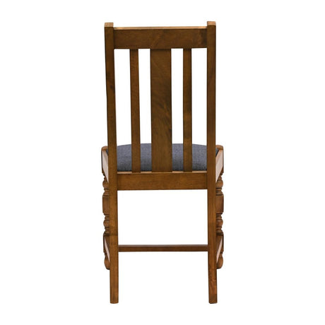 Thame Dining Chairs Weathered Oak with Shetland Sea Seat (6 Pack)