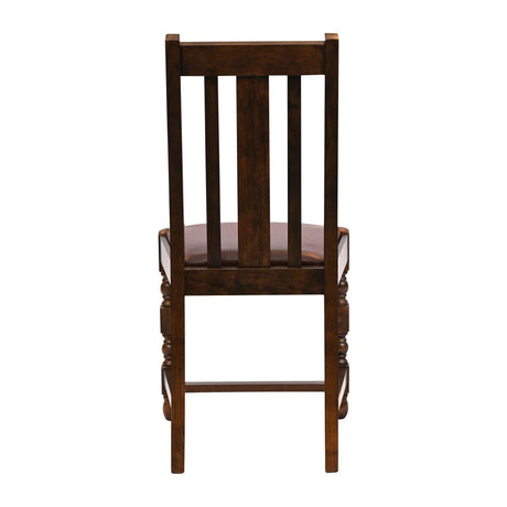 Thame Dining Chairs Vintage Wood with Bison Espresso Seat (6 Pack)