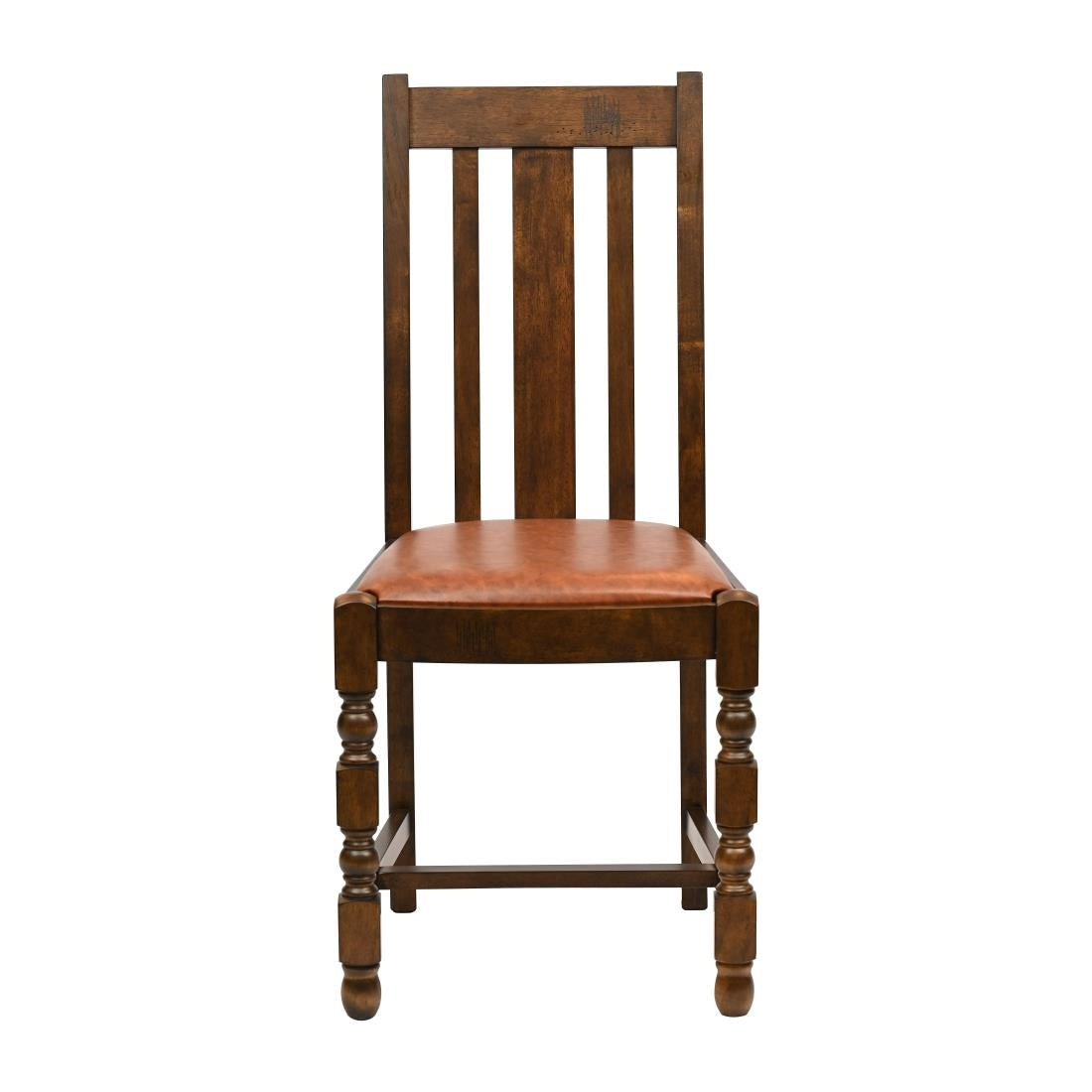 Thame Dining Chairs in Vintage Wood with Bison Tan Seat (6 Pack)