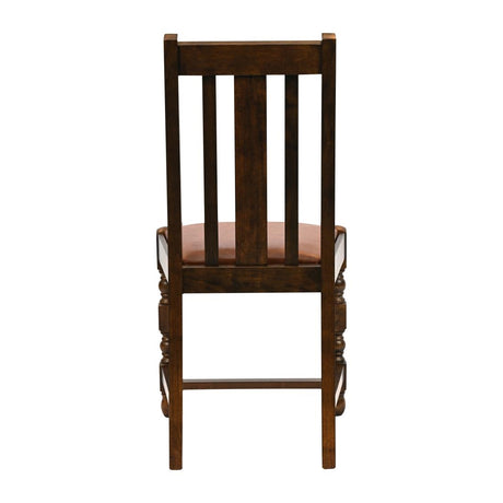 Thame Dining Chairs in Vintage Wood with Bison Tan Seat (6 Pack)