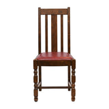 Thame Dining Chairs Vintage Wood with Bison Bordeaux Seat (6 Pack)