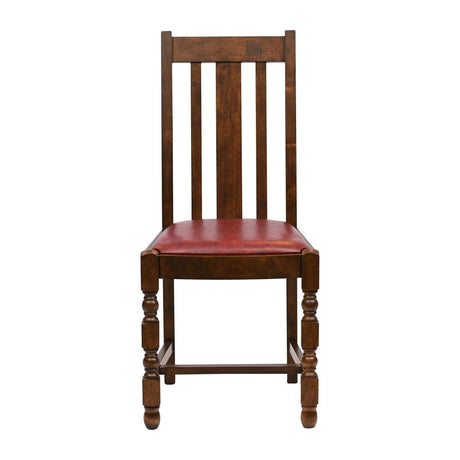 Thame Dining Chairs Vintage Wood with Bison Bordeaux Seat (6 Pack)