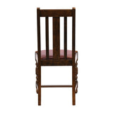 Thame Dining Chairs Vintage Wood with Bison Bordeaux Seat (6 Pack)