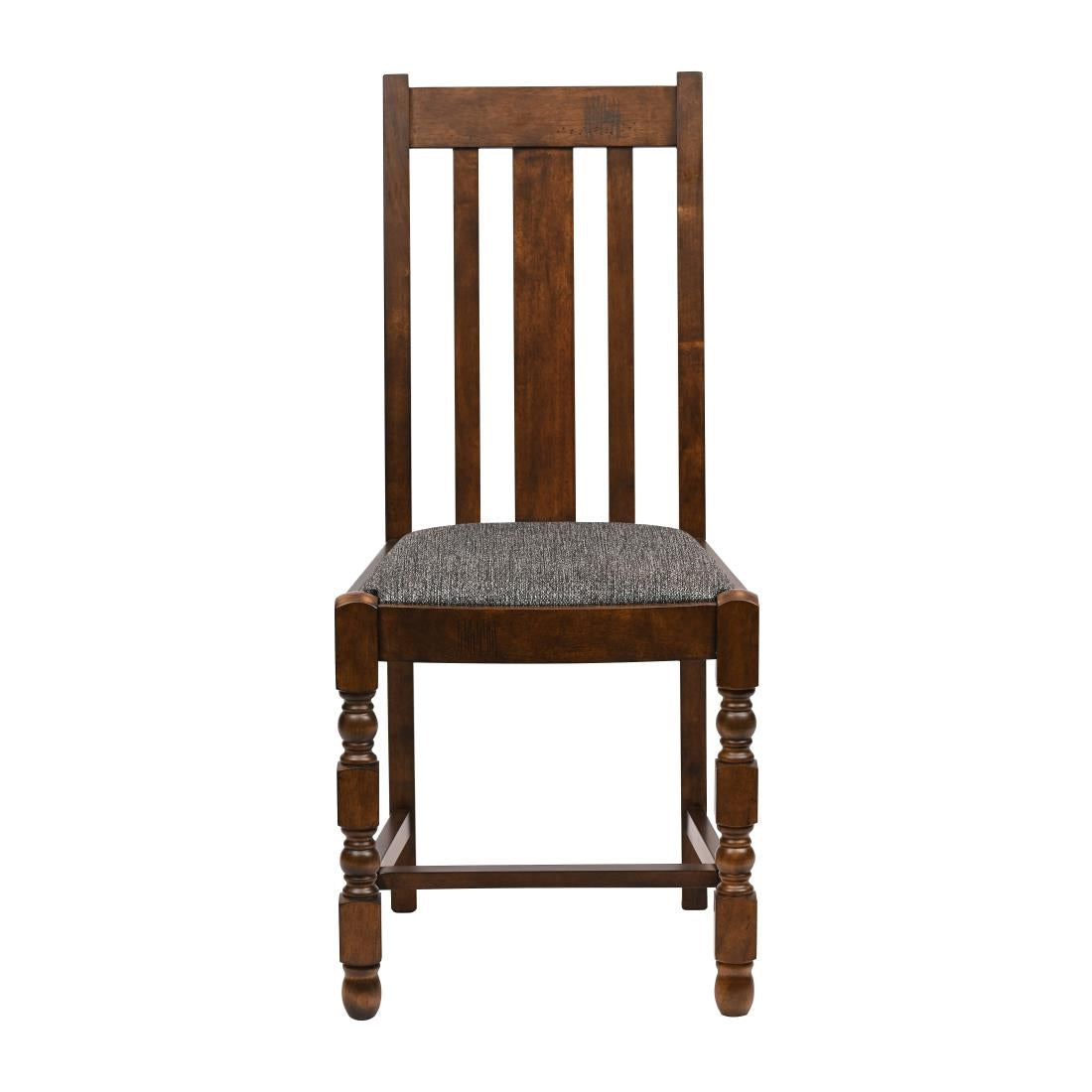 Thame Dining Chairs Vintage Wood with Shetland Smoke Seat (6 Pack)