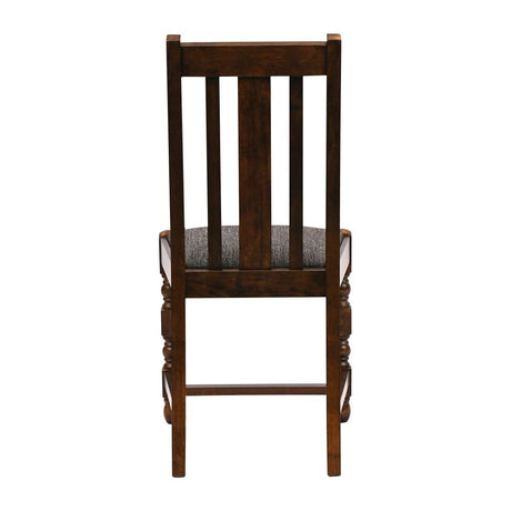 Thame Dining Chairs Vintage Wood with Shetland Smoke Seat (6 Pack)