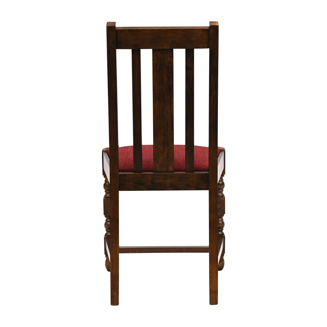 Thame Dining Chairs Vintage Wood with Shetland Scarlett Seat (6 Pack)