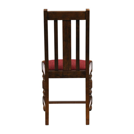 Thame Dining Chairs Vintage Wood with Shetland Scarlett Seat (6 Pack)