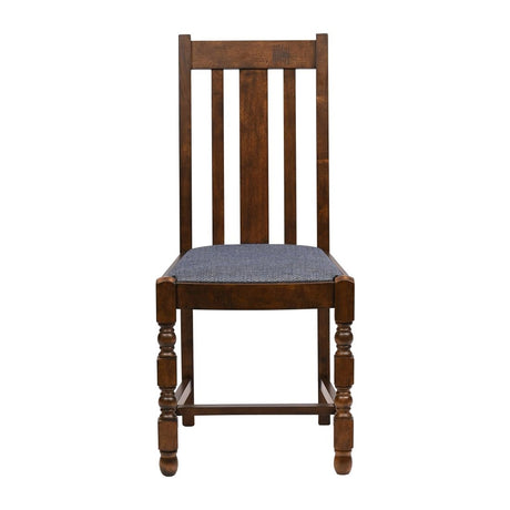 Thame Dining Chairs Vintage Wood with Shetland Sea Seat (6 Pack)