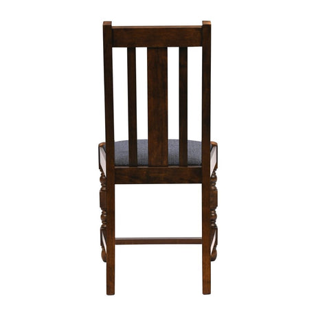 Thame Dining Chairs Vintage Wood with Shetland Sea Seat (6 Pack)