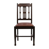 Lattice Back Dining Chairs Dark Walnut with Bison Espresso Seat (6 Pack)