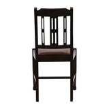 Lattice Back Dining Chairs Dark Walnut with Bison Espresso Seat (6 Pack)