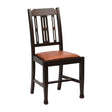 Lattice Back Dining Chairs Dark Walnut with Bison Tan Seat (6 Pack)