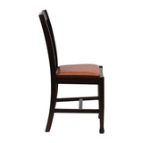 Lattice Back Dining Chairs Dark Walnut with Bison Tan Seat (6 Pack)