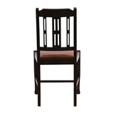 Lattice Back Dining Chairs Dark Walnut with Bison Tan Seat (6 Pack)