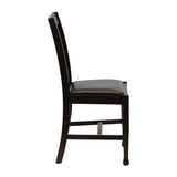 Lattice Back Dining Chairs Dark Walnut with Bison Cedar Seat (6 Pack)
