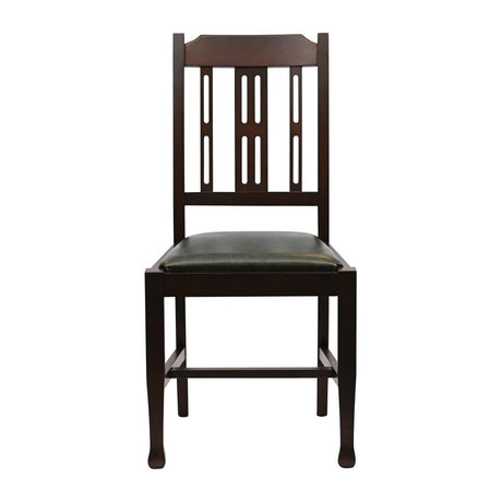 Lattice Back Dining Chairs Dark Walnut with Bison Cedar Seat (6 Pack)