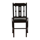 Lattice Back Dining Chairs Dark Walnut with Bison Cedar Seat (6 Pack)