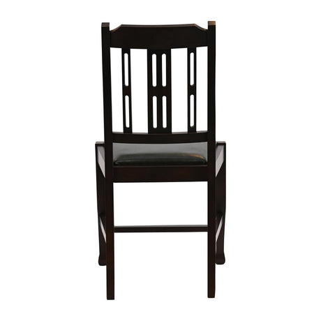 Lattice Back Dining Chairs Dark Walnut with Bison Cedar Seat (6 Pack)