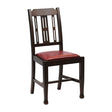 Lattice Back Dining Chairs Dark Walnut with Bison Bordeaux Seat (6 Pack)