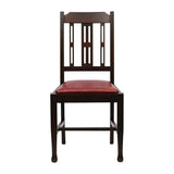 Lattice Back Dining Chairs Dark Walnut with Bison Bordeaux Seat (6 Pack)