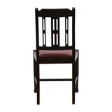 Lattice Back Dining Chairs Dark Walnut with Bison Bordeaux Seat (6 Pack)