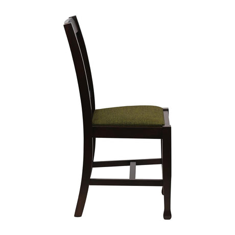 Lattice Back Dining Chairs Dark Walnut with Shetland Forest Seat (6 Pack)