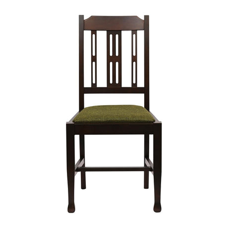 Lattice Back Dining Chairs Dark Walnut with Shetland Forest Seat (6 Pack)