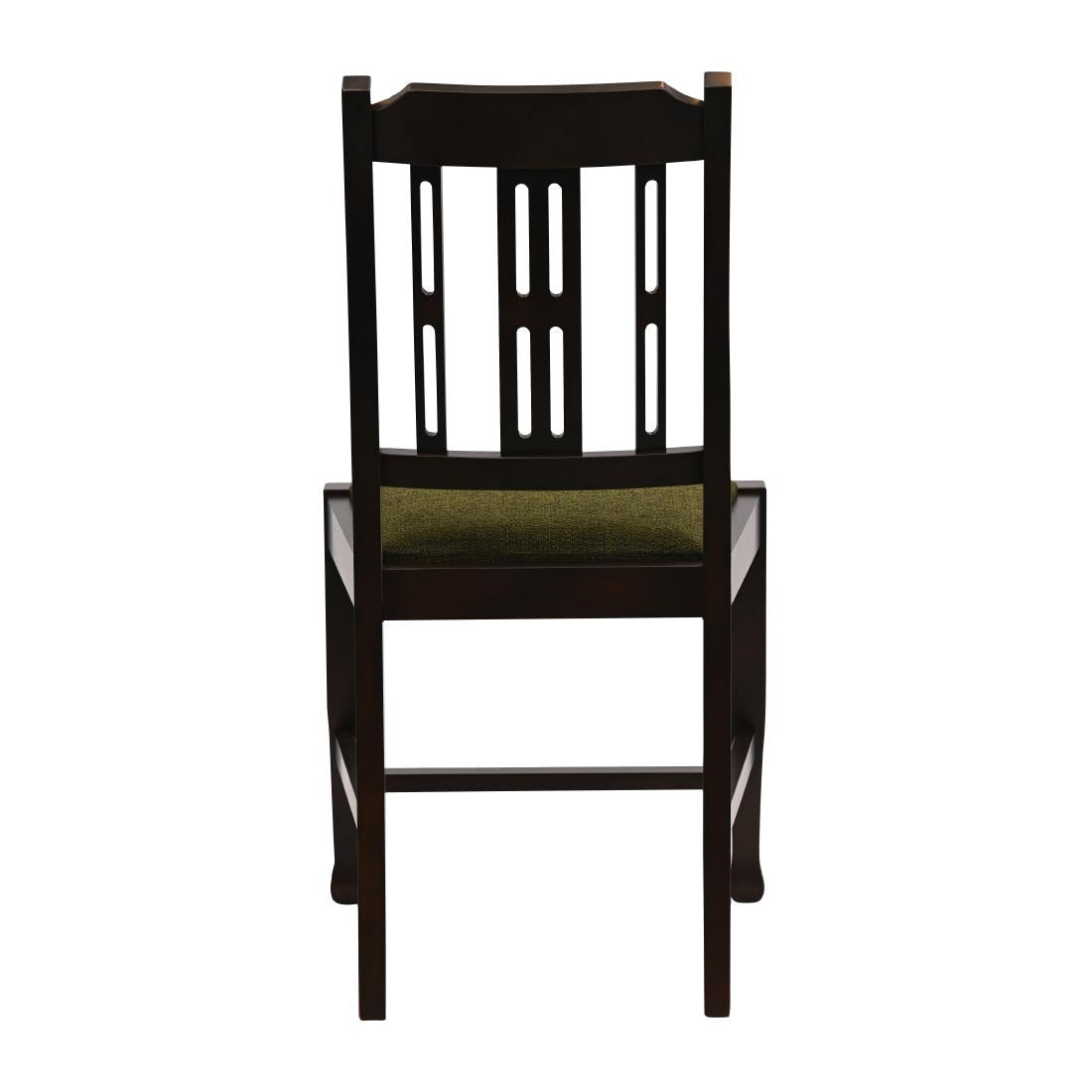 Lattice Back Dining Chairs Dark Walnut with Shetland Forest Seat (6 Pack)