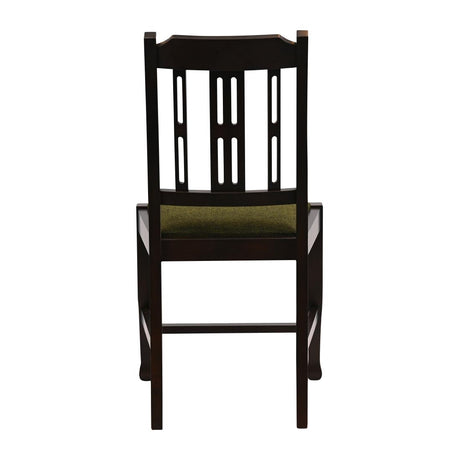 Lattice Back Dining Chairs Dark Walnut with Shetland Forest Seat (6 Pack)