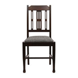 Lattice Back Dining Chairs Dark Walnut with Shetland Smoke Seat (6 Pack)