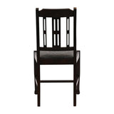 Lattice Back Dining Chairs Dark Walnut with Shetland Smoke Seat (6 Pack)