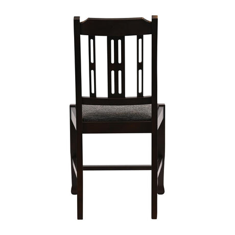 Lattice Back Dining Chairs Dark Walnut with Shetland Smoke Seat (6 Pack)