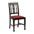 Lattice Back Dining Chairs Dark Walnut with Shetland Scarlett Seat (6 Pack)