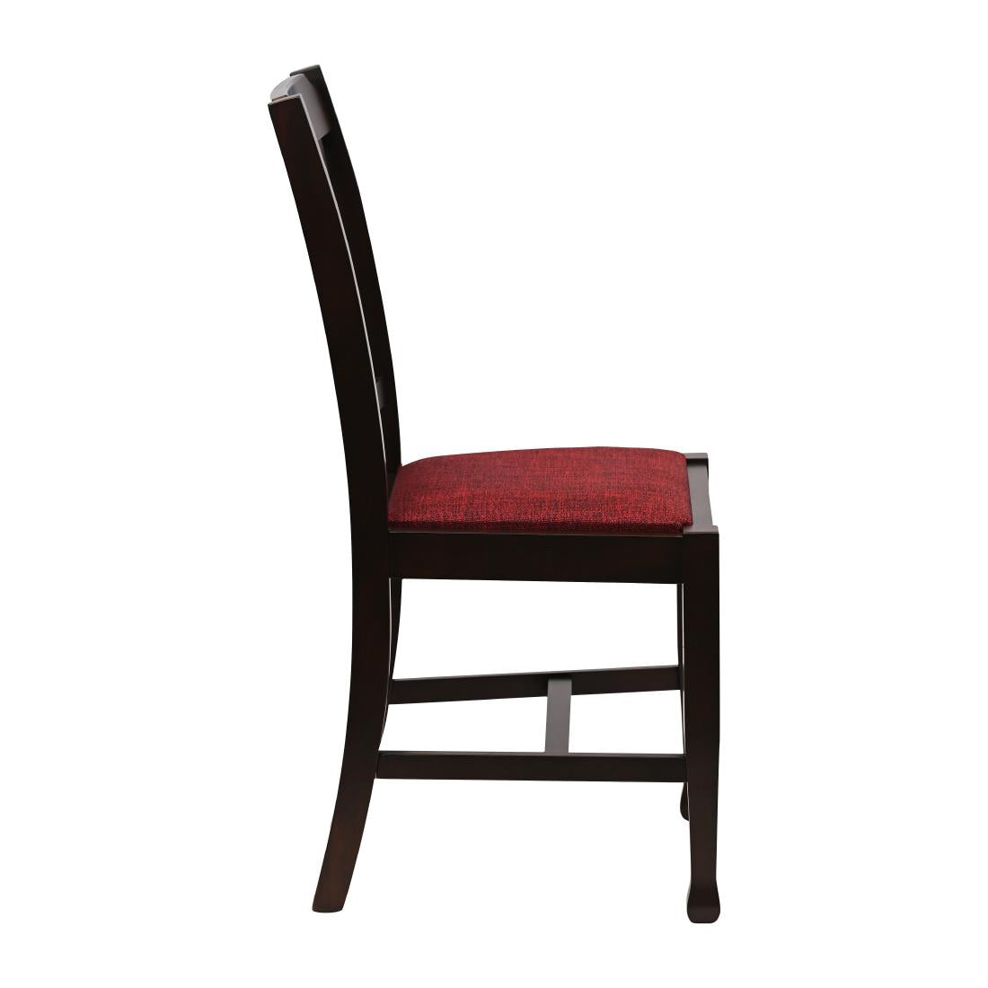 Lattice Back Dining Chairs Dark Walnut with Shetland Scarlett Seat (6 Pack)