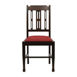 Lattice Back Dining Chairs Dark Walnut with Shetland Scarlett Seat (6 Pack)