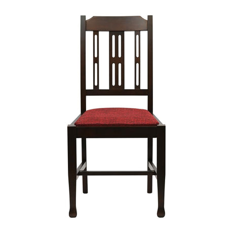 Lattice Back Dining Chairs Dark Walnut with Shetland Scarlett Seat (6 Pack)