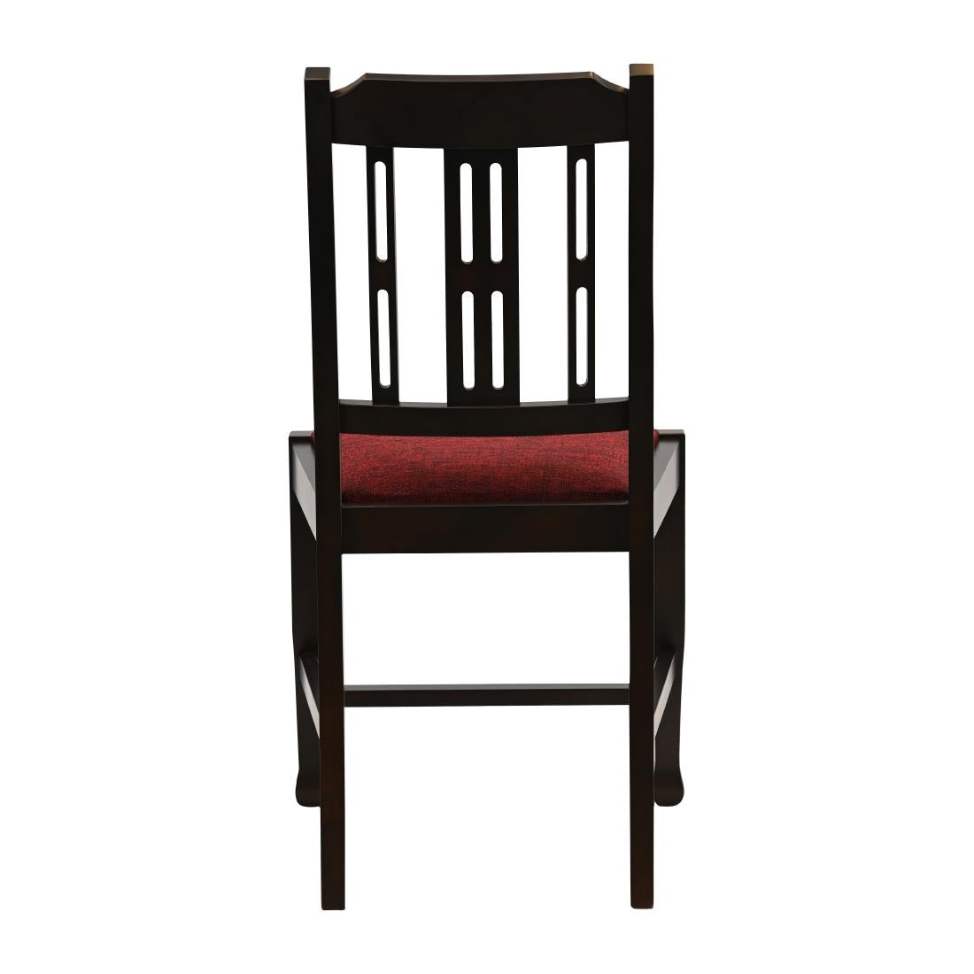 Lattice Back Dining Chairs Dark Walnut with Shetland Scarlett Seat (6 Pack)