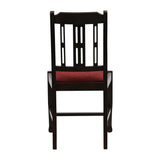 Lattice Back Dining Chairs Dark Walnut with Shetland Scarlett Seat (6 Pack)