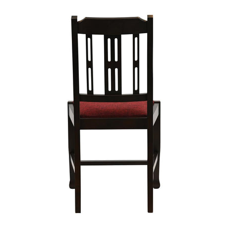 Lattice Back Dining Chairs Dark Walnut with Shetland Scarlett Seat (6 Pack)