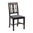 Lattice Back Dining Chairs Dark Walnut with Shetland Sea Seat (6 Pack)