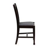 Lattice Back Dining Chairs Dark Walnut with Shetland Sea Seat (6 Pack)