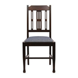 Lattice Back Dining Chairs Dark Walnut with Shetland Sea Seat (6 Pack)