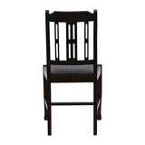 Lattice Back Dining Chairs Dark Walnut with Shetland Sea Seat (6 Pack)