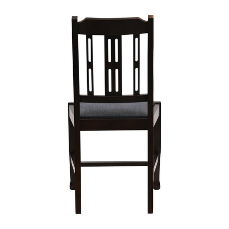 Lattice Back Dining Chairs Dark Walnut with Shetland Sea Seat (6 Pack)