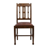 Lattice Back Dining Chairs Vintage Wood with Bison Espresso Seat (6 Pack)