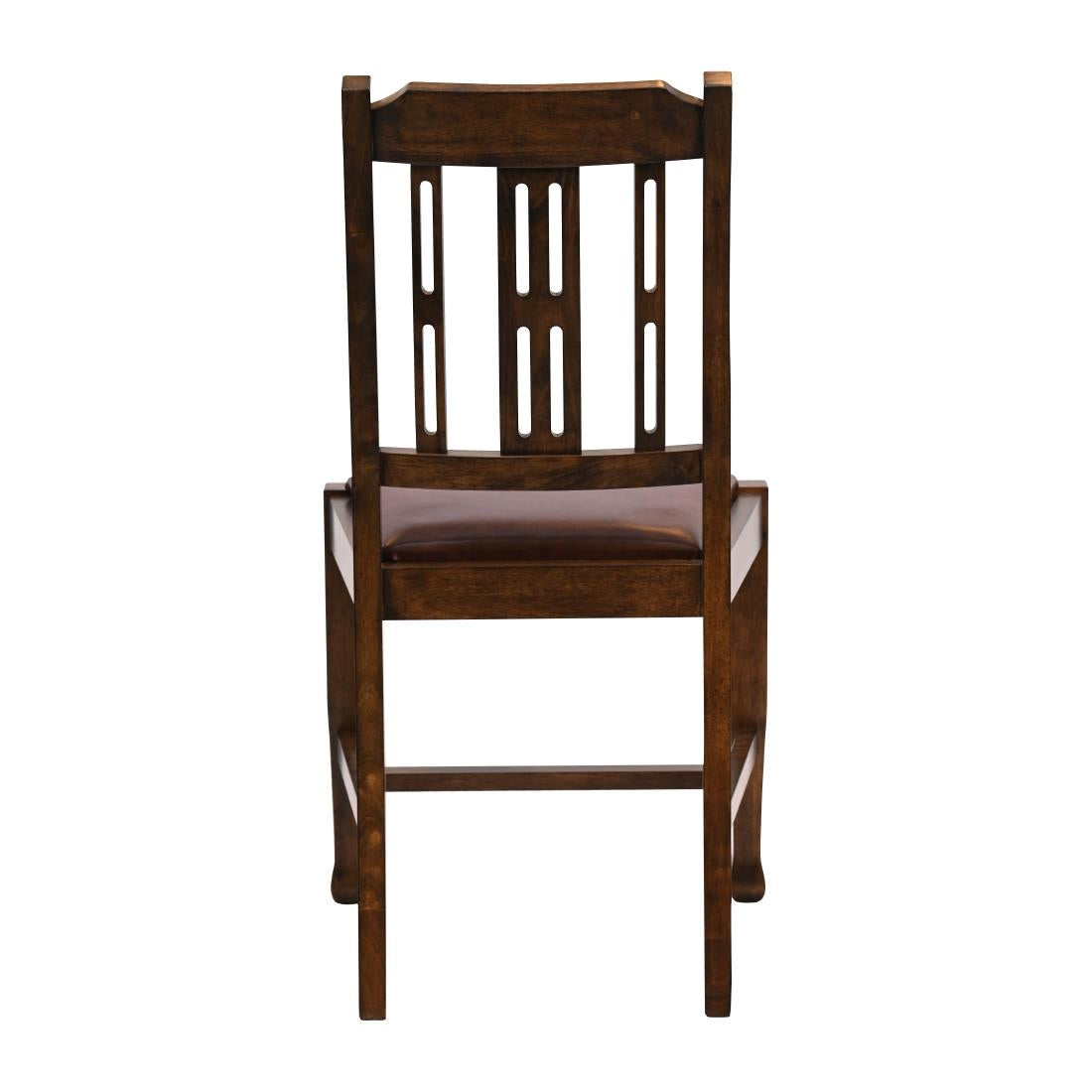 Lattice Back Dining Chairs Vintage Wood with Bison Espresso Seat (6 Pack)
