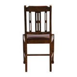 Lattice Back Dining Chairs Vintage Wood with Bison Espresso Seat (6 Pack)