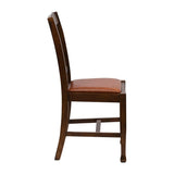 Lattice Back Dining Chairs Vintage Wood with Bison Tan Seat (6 Pack)